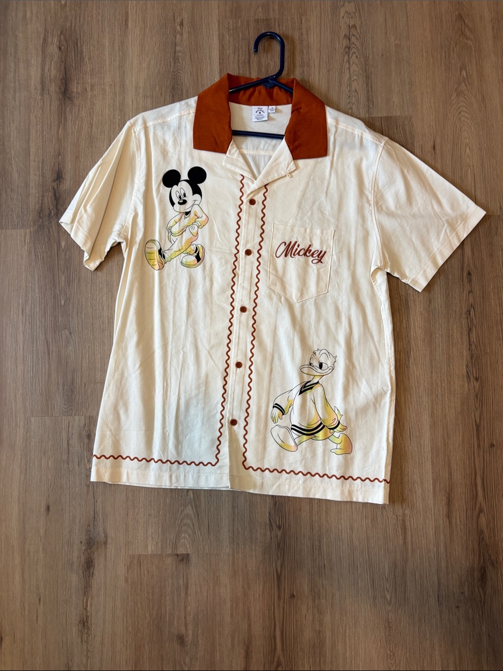 Disney Mickey & Friends Button-Up Shirt - Cream & Rust